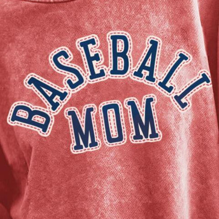 BASEBALL MOM Graphic Drop Shoulder Sweatshirt