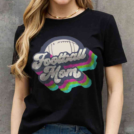 Simply Love Full Size FOOTBALL MOM Graphic Cotton Tee