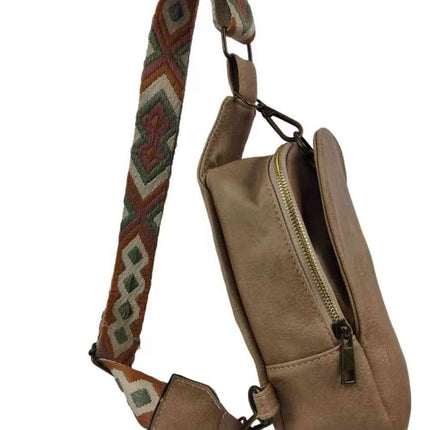 Random Pattern Adjustable Strap PU Leather Sling Bag - Vickie Lynn's