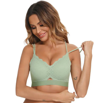 Sujetador push-up sin anillo de acero para mujer, espalda bonita, correa ajustable 