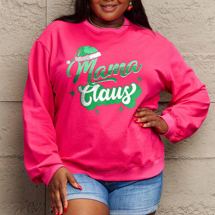 Simply Love Full Size MAMA CLAUS Round Neck Sweatshirt