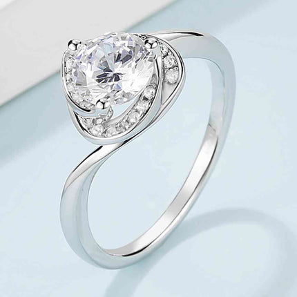 1 Carat Moissanite 925 Sterling Silver Heart Ring