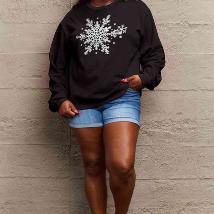 Simply Love Full Size Snowflake Graphic Sweatshirt
