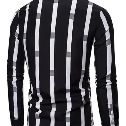 Men's Casual Dress Shirt Button Down Shirts Long-Sleeve Work Shirt Spread Collar Tops