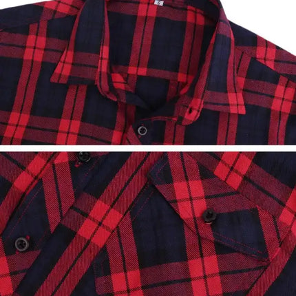 Men's Flannel Plaid Long Sleeve Shirt