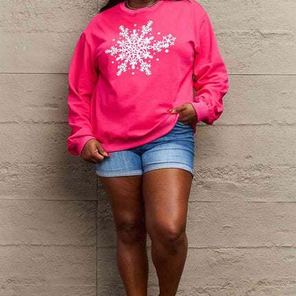 Simply Love Full Size Snowflake Graphic Sweatshirt