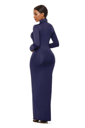 Mock Neck Long Sleeve Maxi Slim Dress - Vickie Lynn's