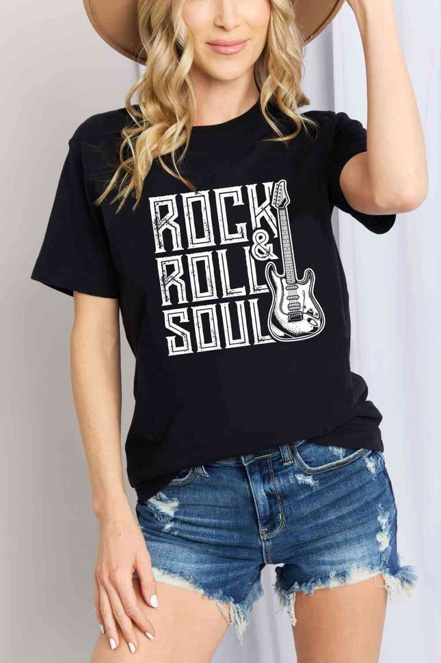 Simply Love Full Size ROCK & ROLL SOUL Graphic Cotton T-Shirt