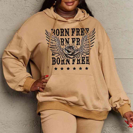 Simply Love Simply Love Full Size BORN FREE Graphic Hoodie