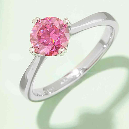 1 Carat Moissanite 925 Sterling Silver Solitaire Ring