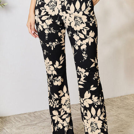 Heimish Full Size High Waist Floral Flare Pants