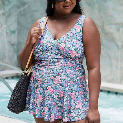 Marina West Swim Full Size Clear Waters Swim Dress in Rose Sky