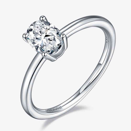 1 Carat Moissanite 925 Sterling Silver Solitaire Ring