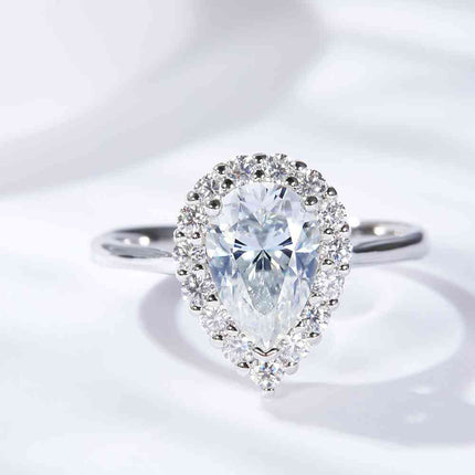 1.5 Carat Moissanite Teardrop Ring