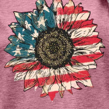 US Flag Flower Graphic Tee