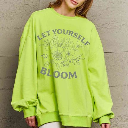 Simply Love Simply Love Full Size LET YOURSELF BLOOM Graphic Sweatshirt