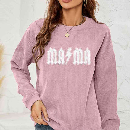 MAMA Graphic Dropped Shoulder Sweatshirt