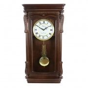 Bedford Clock Collection Chestnut Chiming Pendulum Wall Clock