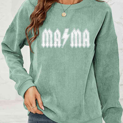 MAMA Graphic Dropped Shoulder Sweatshirt