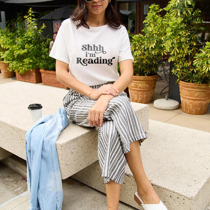 Simply Love Full Size SHHH I'M READING Short Sleeve T-Shirt