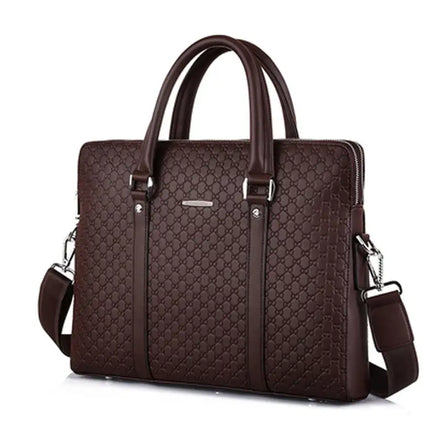 Mens Business Solid Color Pu Leather Briefcase