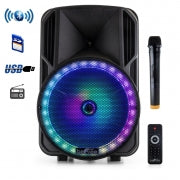 beFree Sound 12 Inch PA Bluetooth Rechargeable Portable Party Speaker with Reactive LED Lights