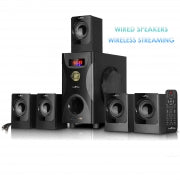 beFree Sound 5.1 Channel Surround Sound Bluetooth Speaker System in Black