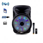 beFree Sound 15 Inch Bluetooth Rechargeable Party Speaker With Illuminatiing Lights