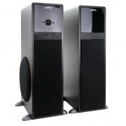 beFree Sound 2.1 Channel 80 Watt  Bluetooth Tower Speakers with Remote and Microphone