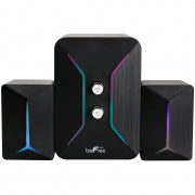 beFree Sound Computer Gaming 2.1 Speaker System with Color LED Lights