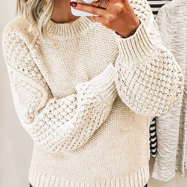 Women's warm thick knitted pullover sweater