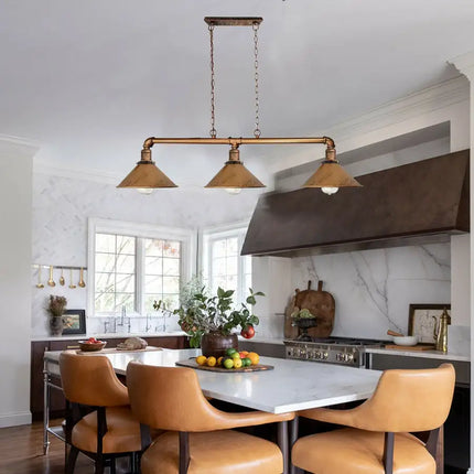 Vintage Cone Shade Pipe Pendant with chain~1159