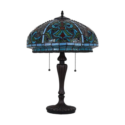 DOLORIS Tiffany-Style Victorian Stained Glass Table Lamp