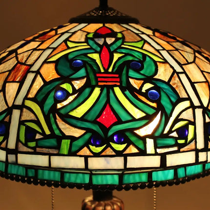 DOLORIS Tiffany-Style Victorian Stained Glass Table Lamp