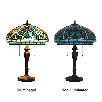 DOLORIS Tiffany-Style Victorian Stained Glass Table Lamp