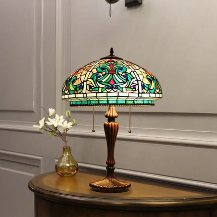 DOLORIS Tiffany-Style Victorian Stained Glass Table Lamp