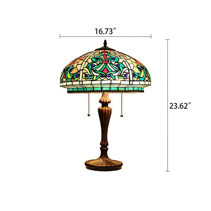 DOLORIS Tiffany-Style Victorian Stained Glass Table Lamp