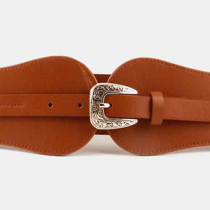 Wide Elastic Belt with Alloy Buckle