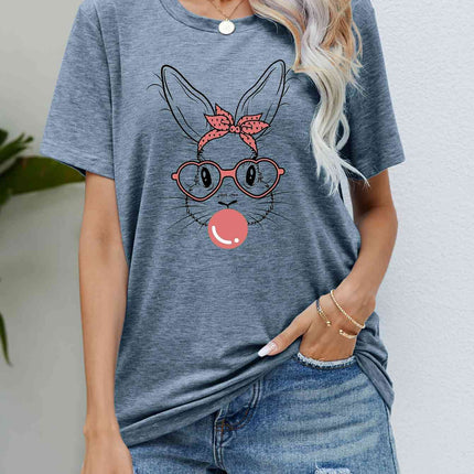 Easter Bunny Graphic Round Neck T-Shirt