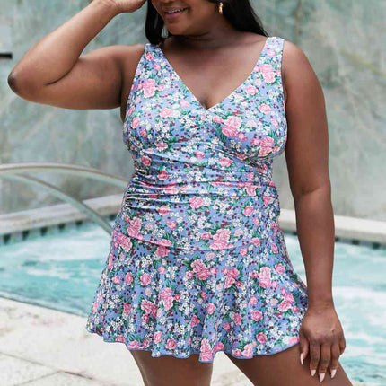 Marina West Swim Full Size Clear Waters Swim Dress in Rose Sky