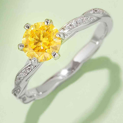 1 Carat Moissanite Contrast 925 Sterling Silver Ring