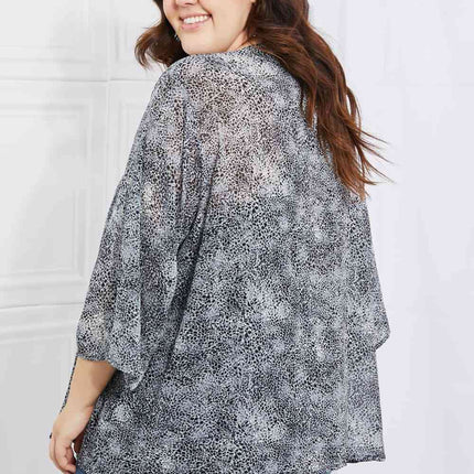 Melody Full Size Snake Print Chiffon Kimono