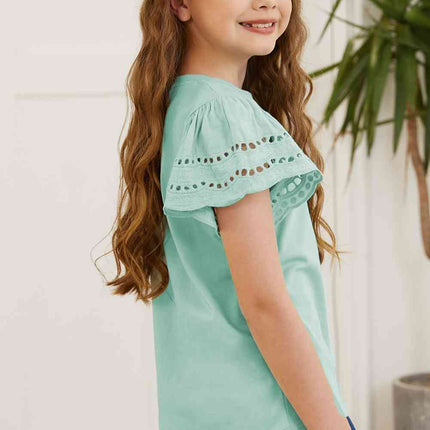 Round Neck Flutter Sleeve T-Shirt - Vickie Lynn's