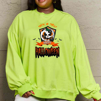 Simply Love Full Size TRICK OR TREAT HAPPY HALLOWEEN Graphic Sweatshirt