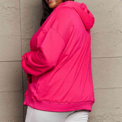 Simply Love Simply Love Full Size LETÃ¢â‚¬â„¢S GO GIRLS Graphic Dropped Shoulder Hoodie