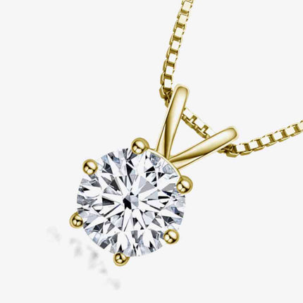 925 Sterling Silver 1 Carat Moissanite Pendant Necklace