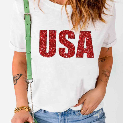 USA Graphic Round Neck Tee