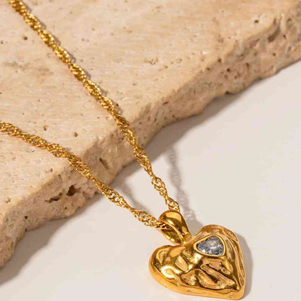 Heart Pendant Stainless Steel Necklace
