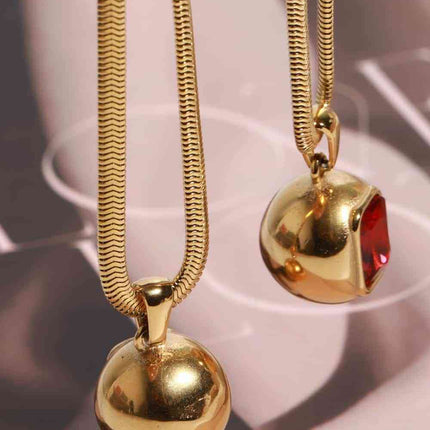 Zircon 18K Gold-Plated Geometrical Shape Pendant Necklace