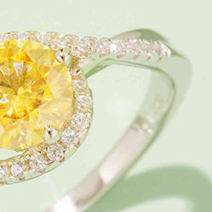 1 Carat Moissanite Contrast 925 Sterling Silver Ring